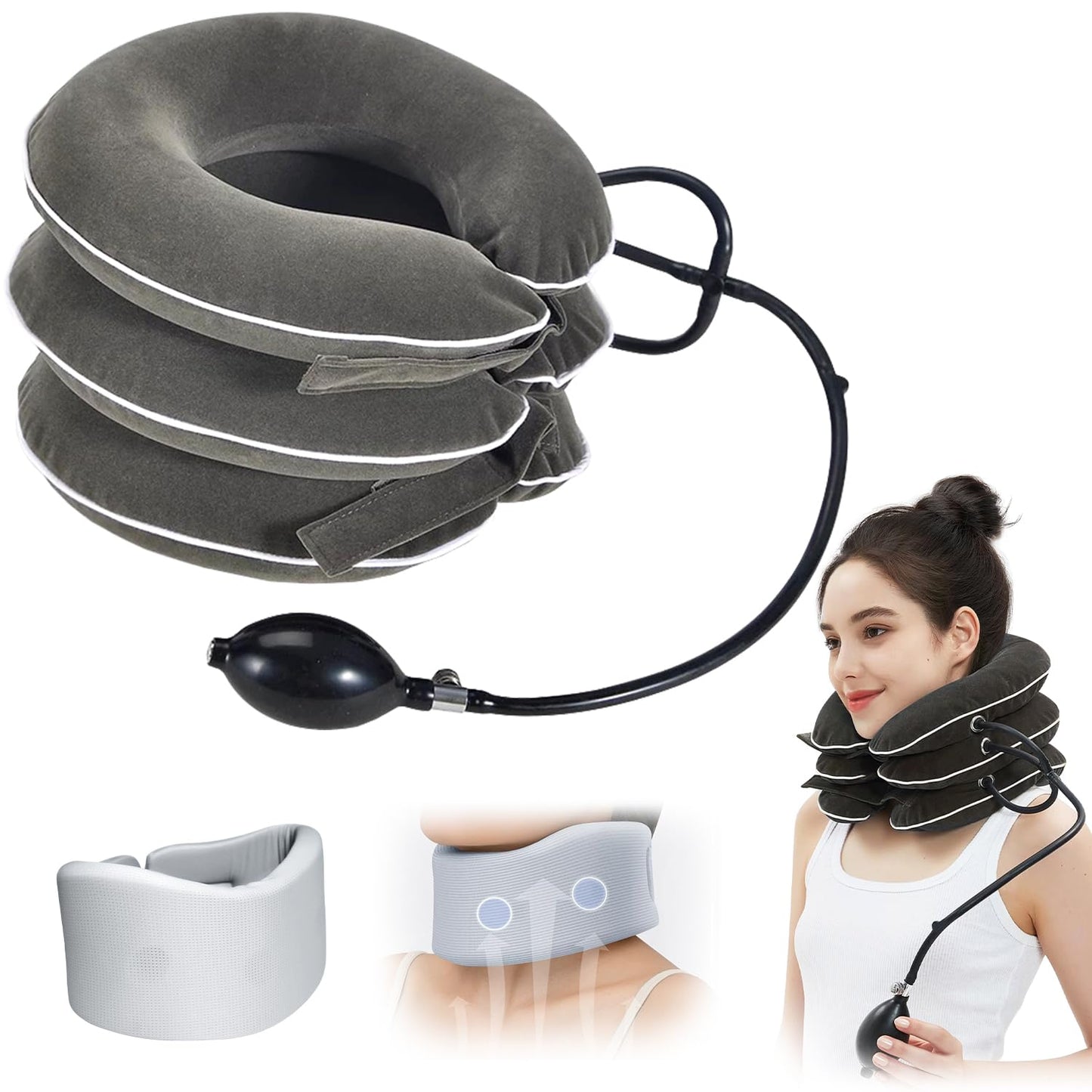 Cervical neck traction device 2-pack contents and accessories